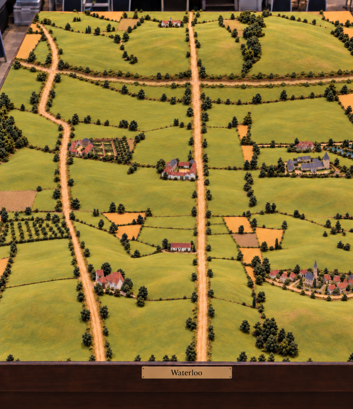 Full Waterloo battlefield wargame table layout