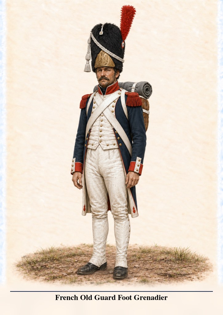 France Old Guard Grenadier, front uniform plate