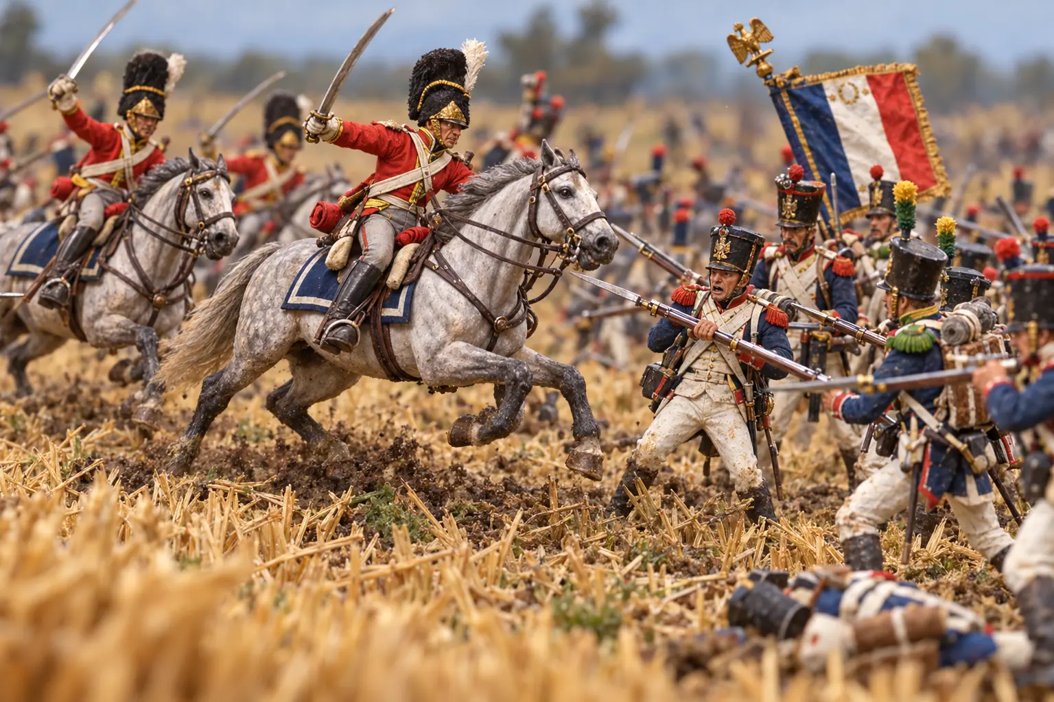 Heavy cavalry charge diorama